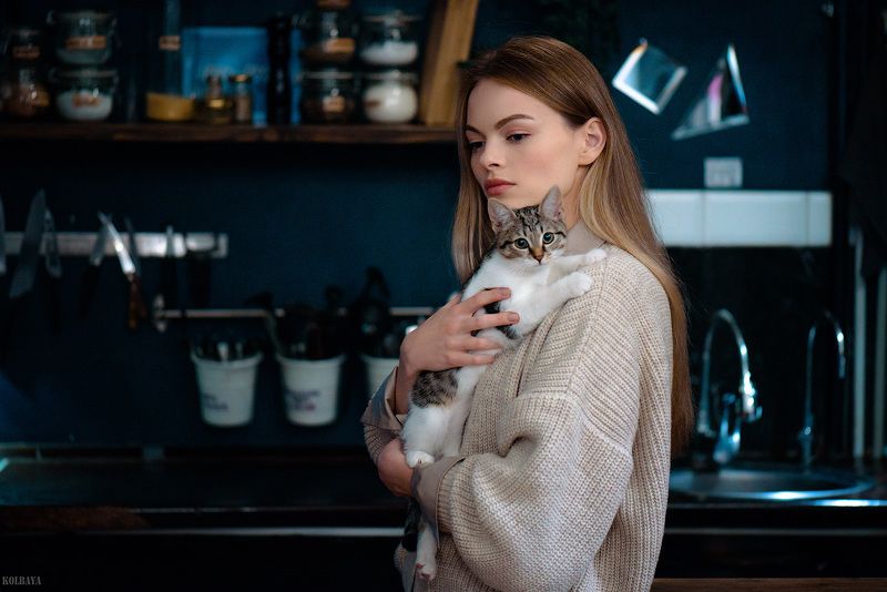 кошка, портрет, модель Катя фото превью