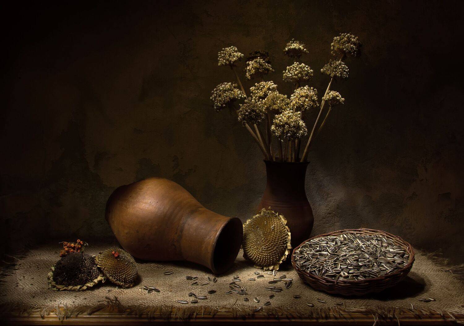 натюрморт, семечки, горлач, Феденкова Татьяна