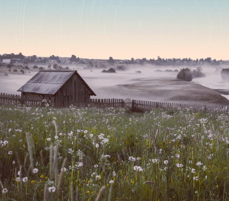 вологодская область река вожега вечер туман Летние туманы фото превью