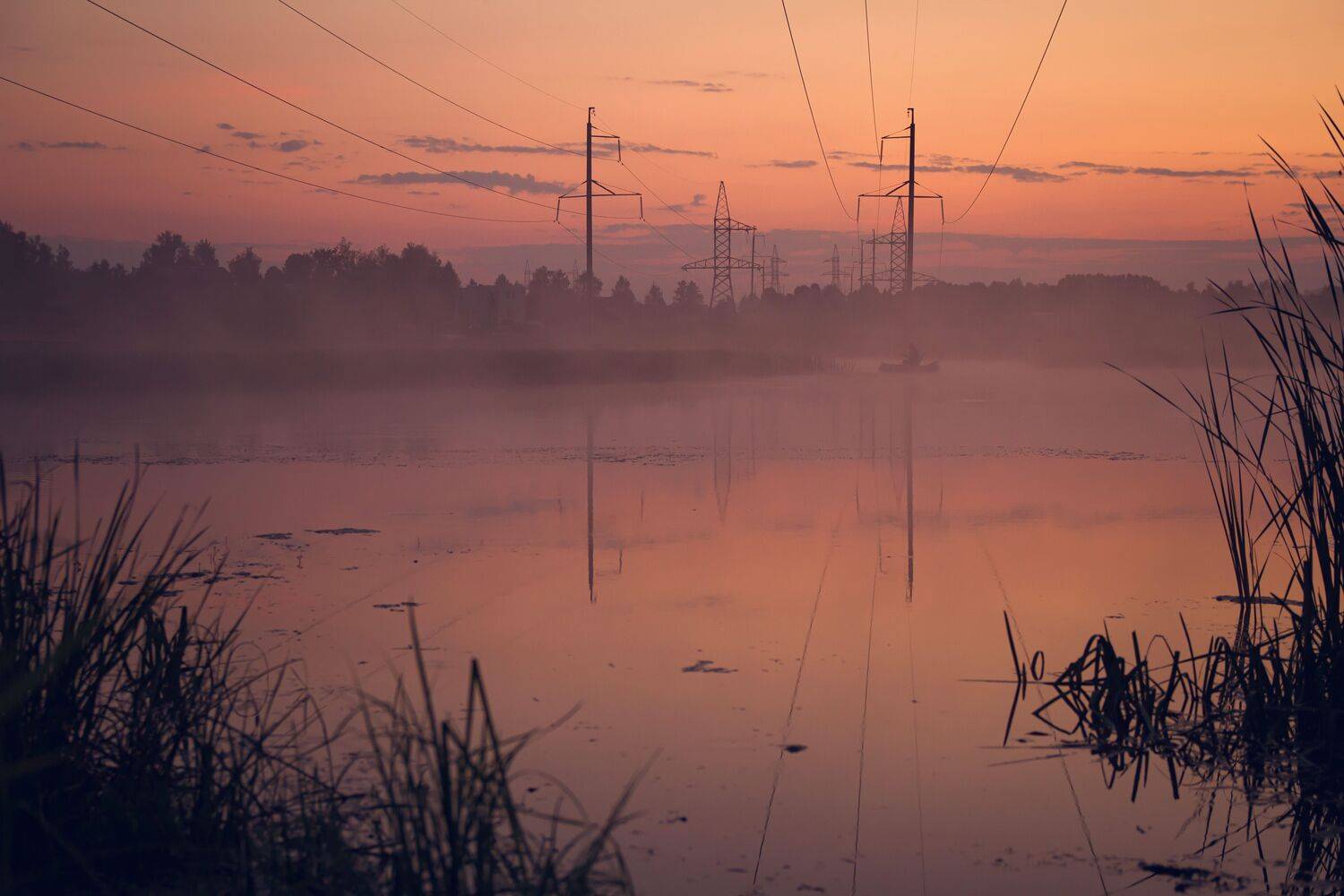 рассвет, река, туман, утро, Alexey Belov
