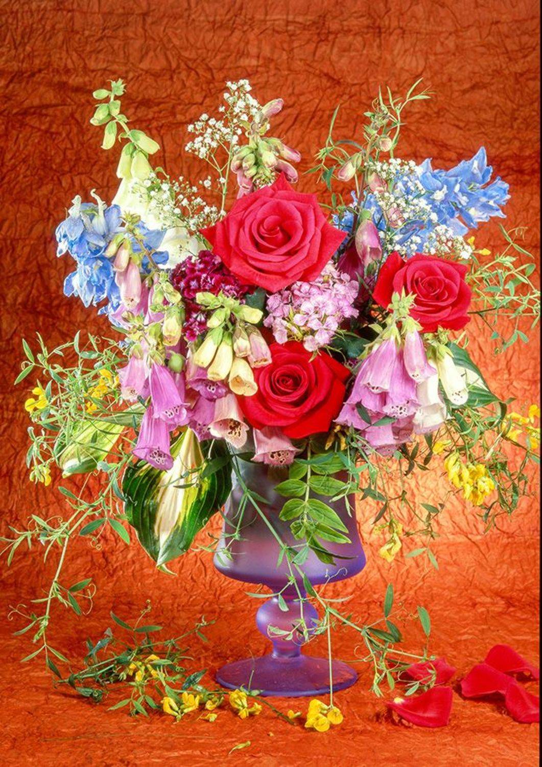 розы, наперстянка, дельфиниум,букет, натюрморт, Бекетова Ольга