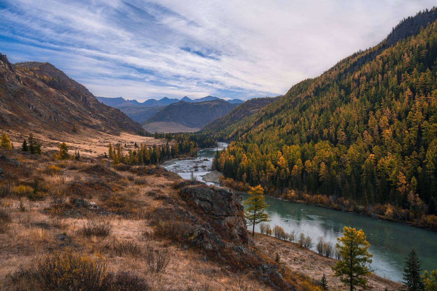 россия, горный алтай, река чуя, осень, утро, Андрей Поляков