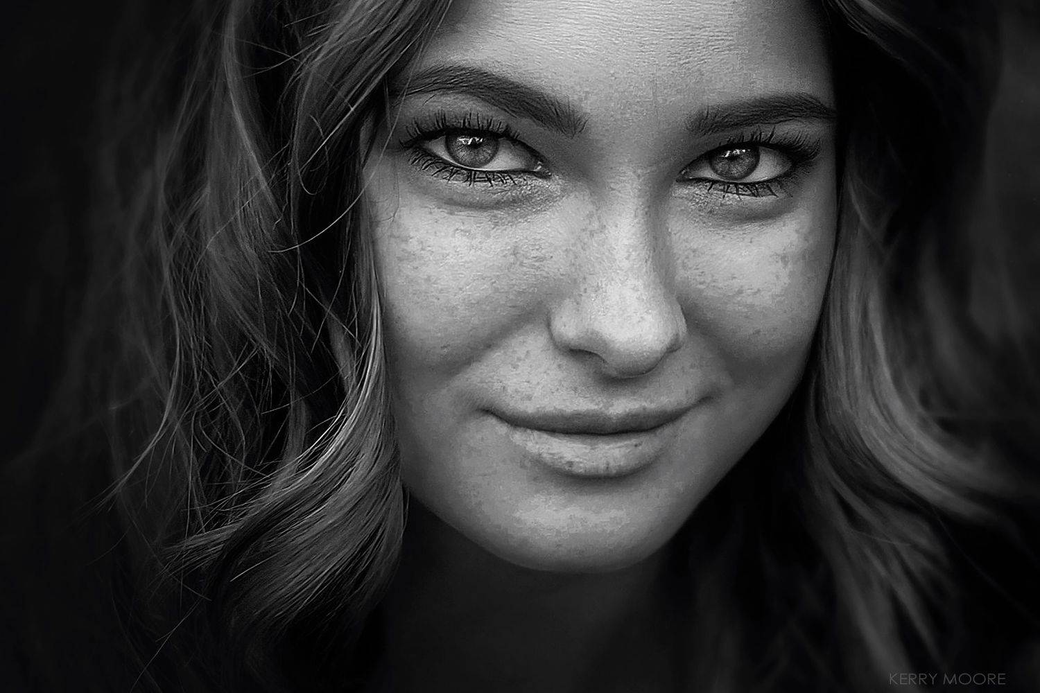 портрет, девушка, веснушки, улыбка, милая,  Kerry Moore