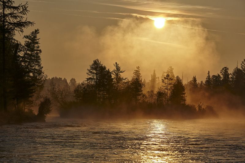 Рассвет на речке Жомболок фото превью