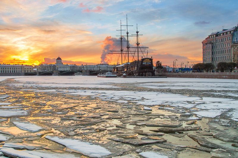 санкт-петербург, пейзаж, архитектура, город Январский Петербург фото превью
