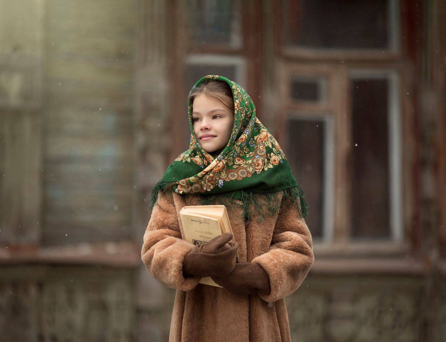 россия, русская красавица, книга, дети, девочка, изба, чтение, зима, павловопосадский платок, russia, girl, shawl, book, children, winter, Алёна Алексеева