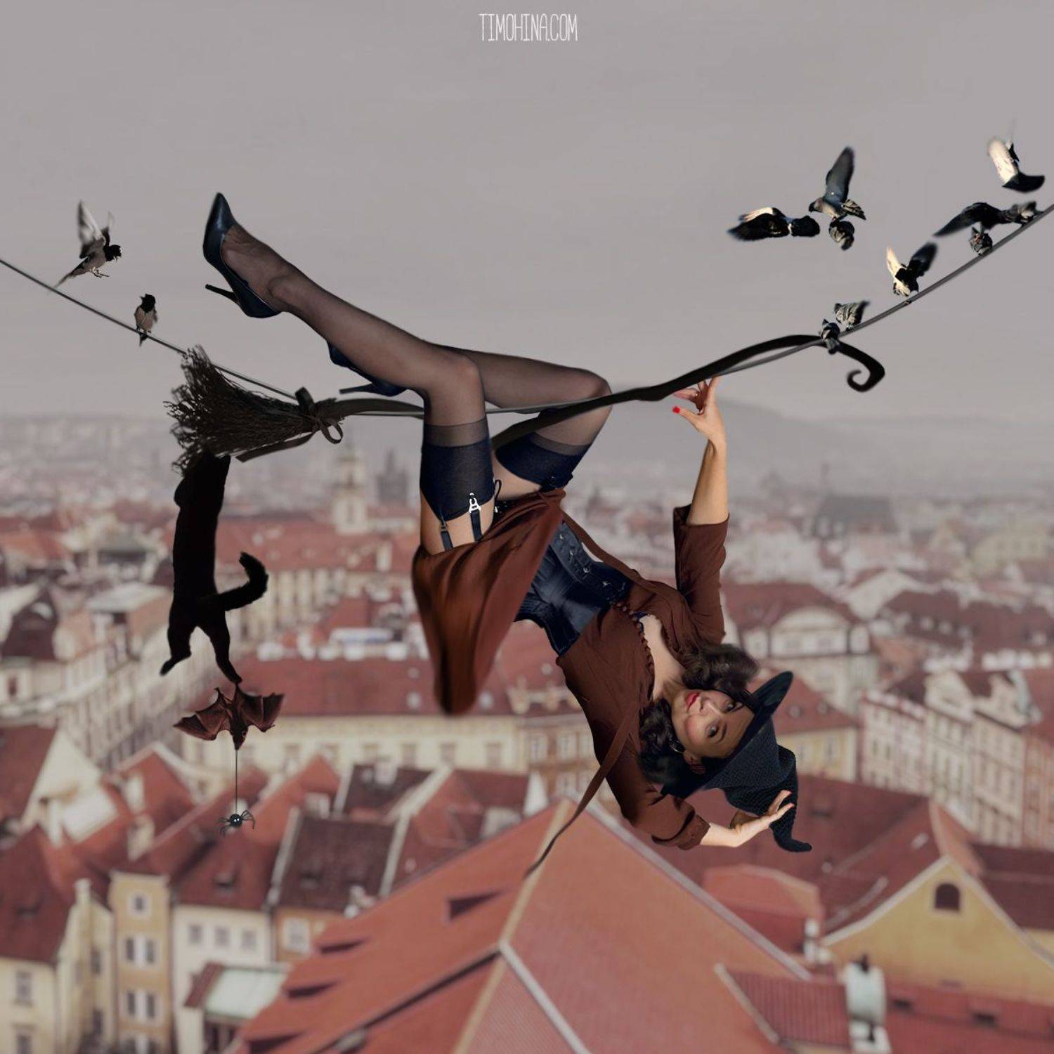 фотоманипуляция, фотоарт, pin-up, девушка, ведьма, Тимохина Юлия