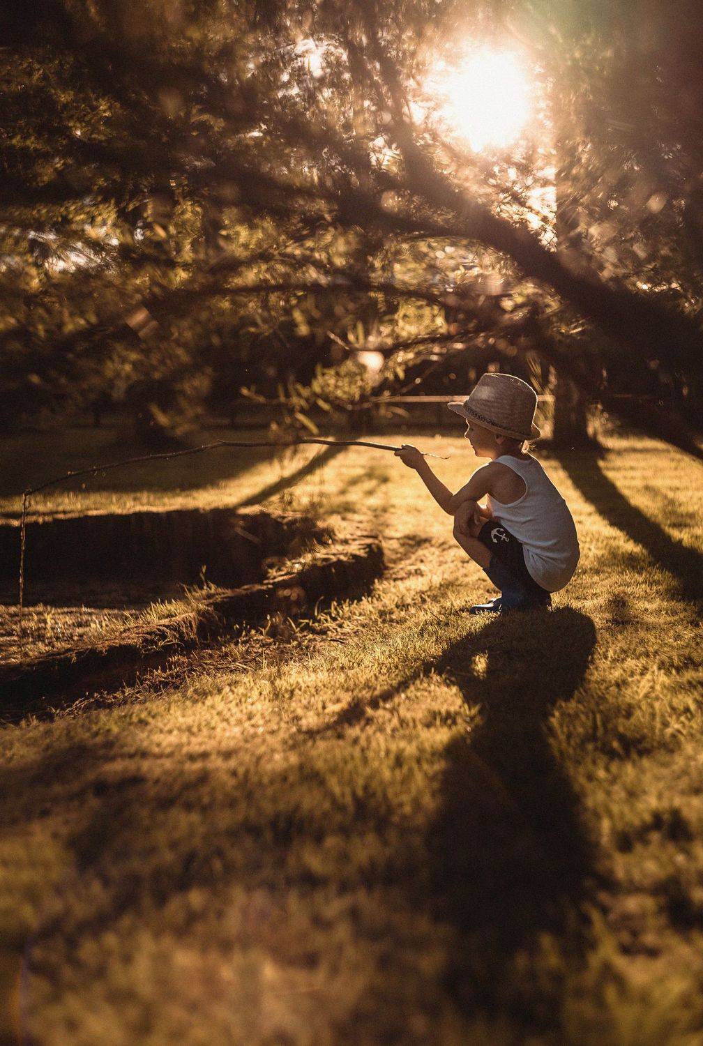 рыбалка, рыбак, мальчик, река, удочка, закат, лето, Анжелика