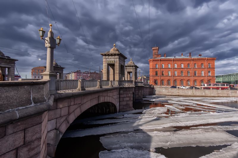 город река мост лёд архитектура На Фонтанке фото превью
