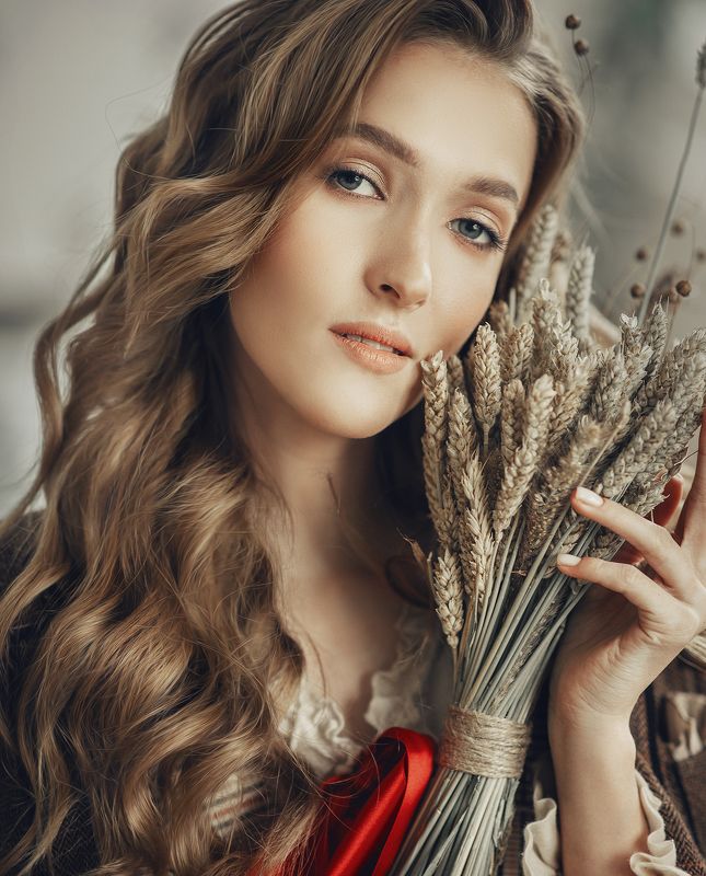 винтаж, , женский, портрет, , модель, , крупный, план Нежность фото превью