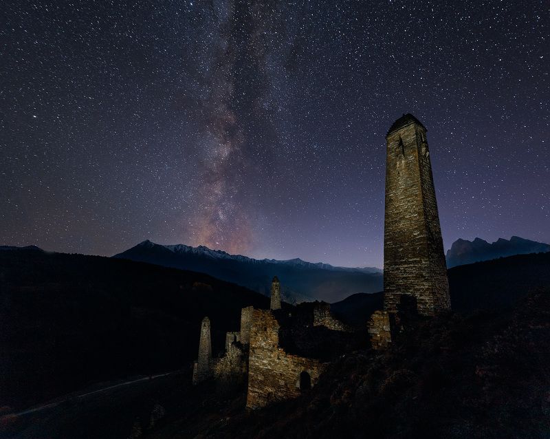 ингушетия, россия, млечный путь, ingushetia, russia, milky way Звездная ночь в горах фото превью