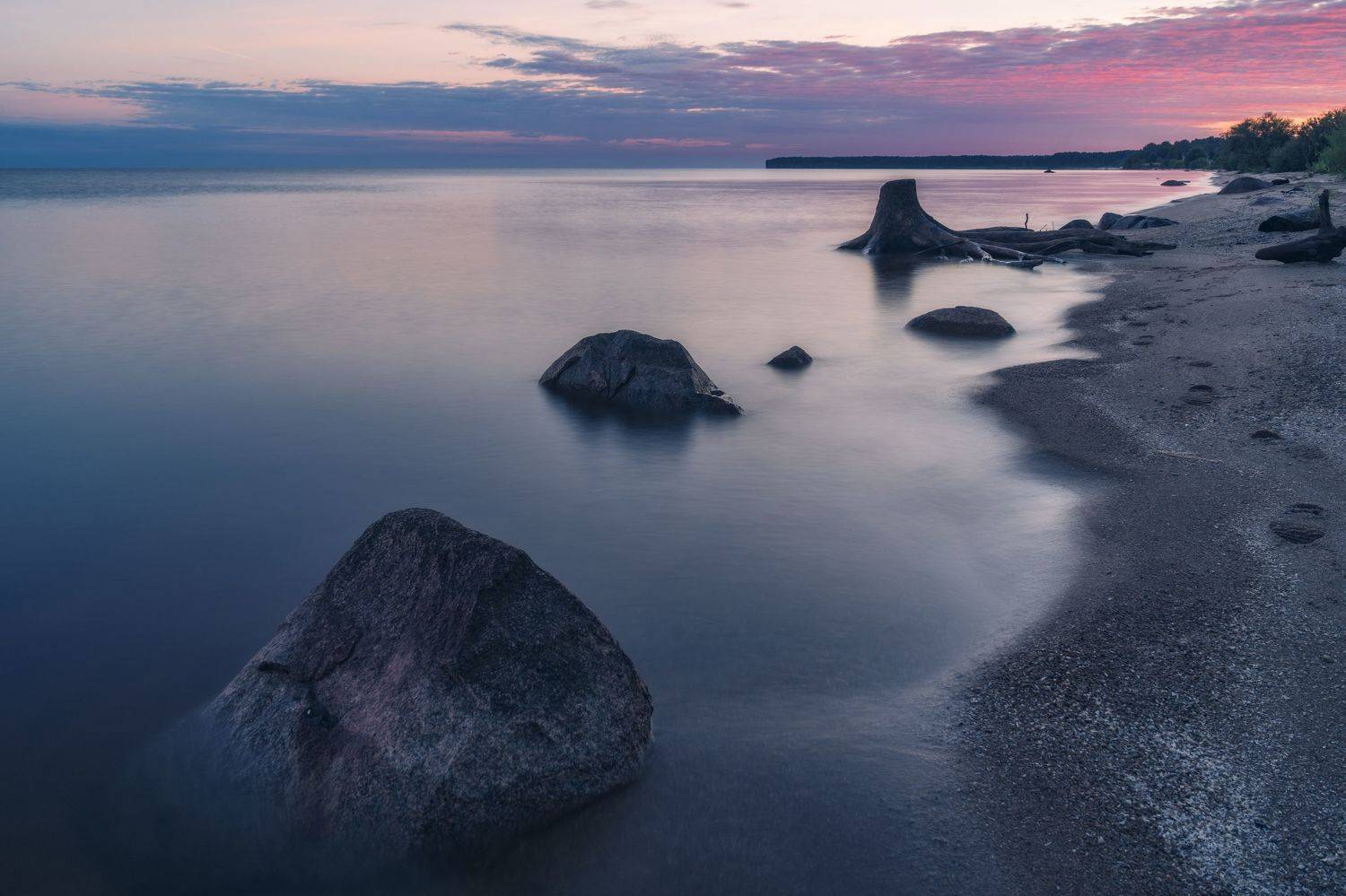 вечер, закат, берег, вода, ярославская область, рыбинское водохранилище, Алексей Глухов