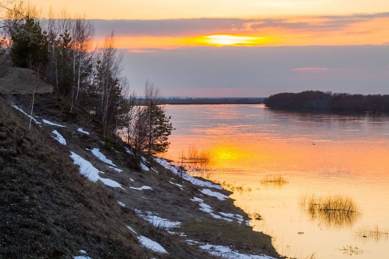 Ока, Константиново, вечер, апрель, пейзаж, Юрий Морозов