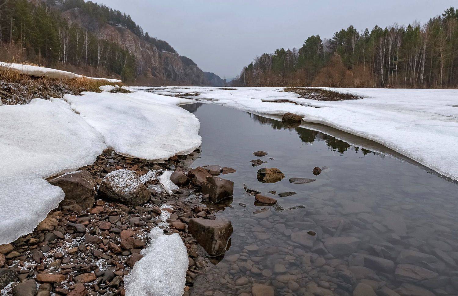 берега,  сибирь, лед, проталины, весна, протока, Марина Фомина