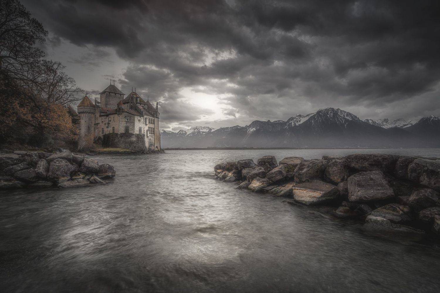 canton vaud, chateau de chillon, chillon castle, lake geneva, landscape, switzerland, Marko Klavs