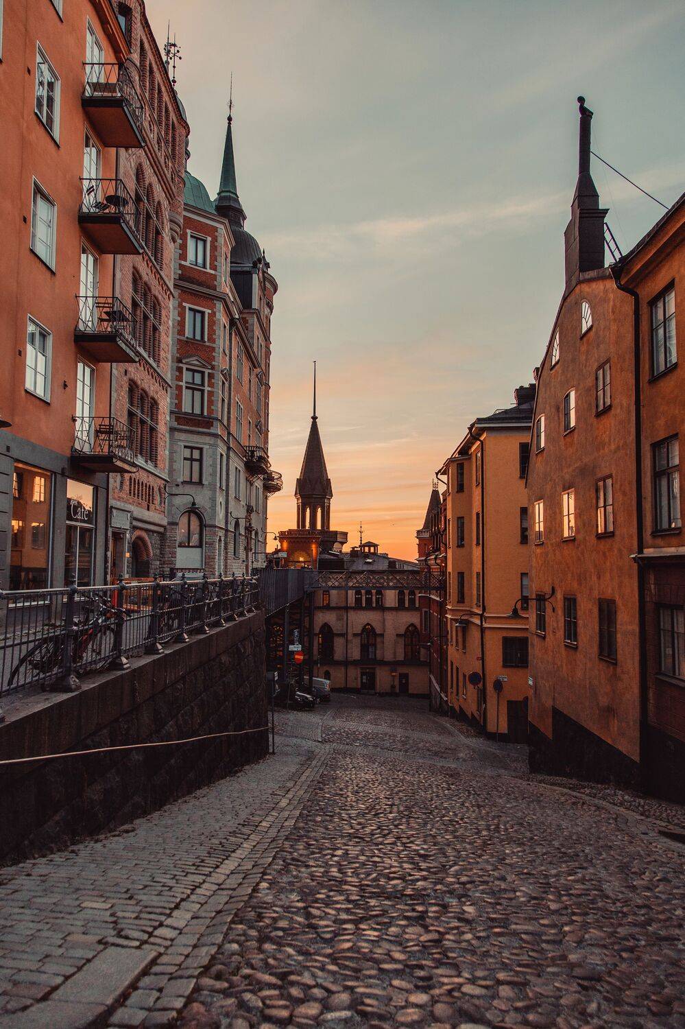 закат, стокгольм, город, улица, Alexey Belov