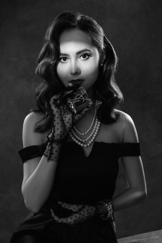 bw, retro, portrait, film Карина. Old Hollywood фото превью