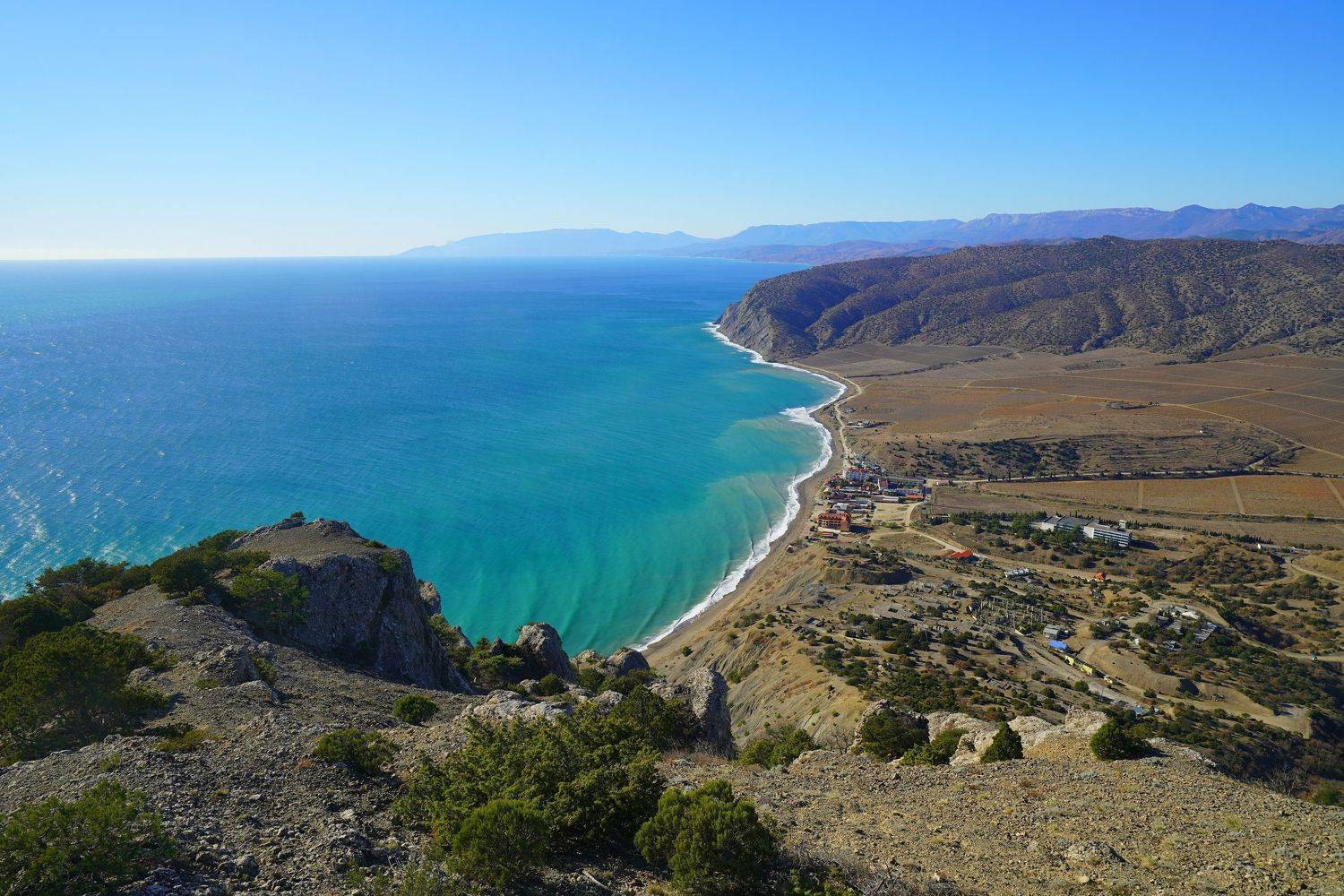 sea, horizon, coast, morning, mountain, rock, landscape, nature, cape, Сергей Андреевич