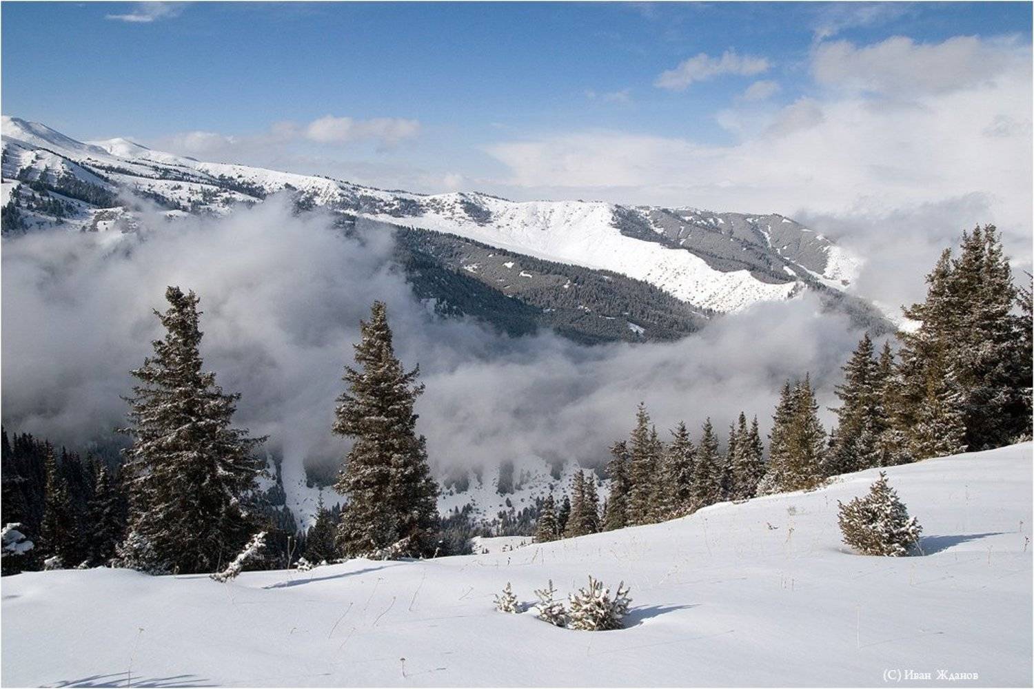 горы, тянь-шань, облака, Иван Жданов
