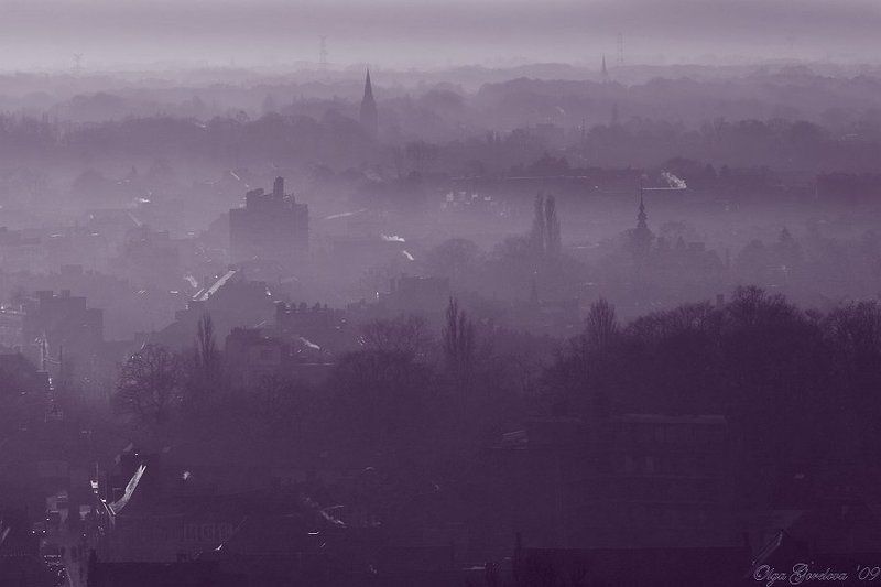 фото, брюгге, европа, бельгия, туман сиреневый туман.... фото превью