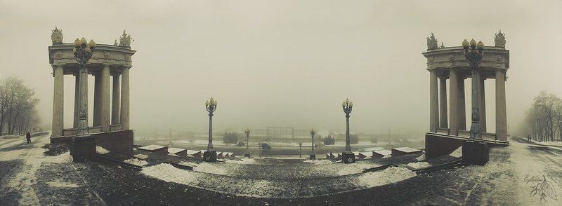 волгоград, набережная, панорама, туман Набережная фото превью