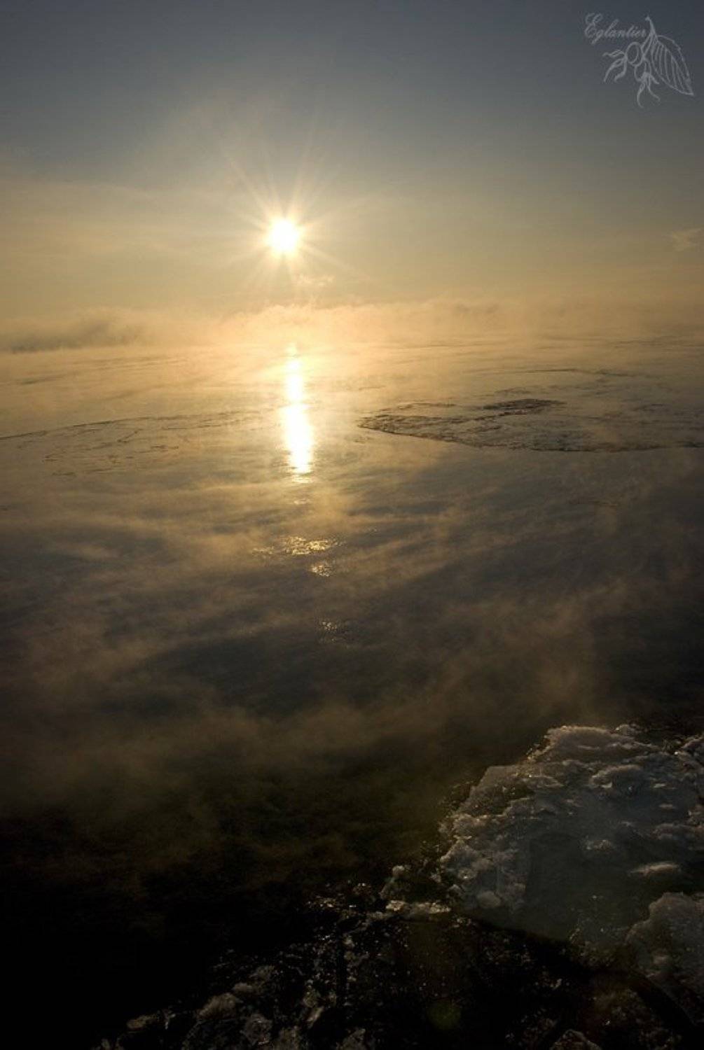 волга, вода, лед, туман, солнце, утро, мороз, Ольга Глушкова