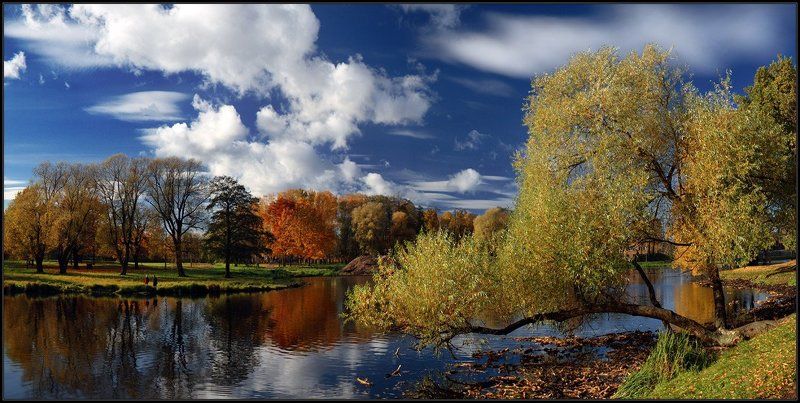 рига, осень, октябрь, пруд, облака ***** фото превью
