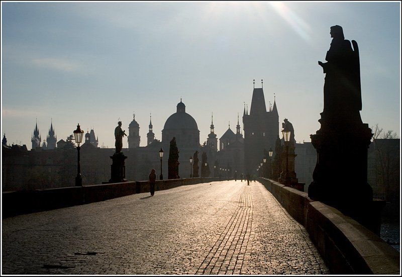 прага, карлов, мост, утро. Прага. Утро. фото превью