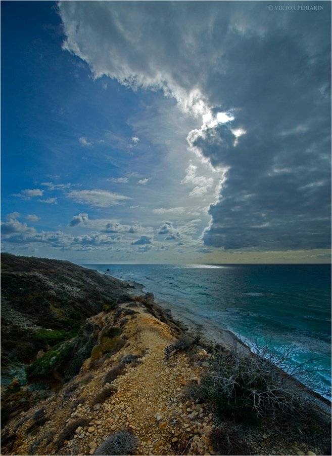 кипр, берег, море, облако, тропинка, Виктор Перякин