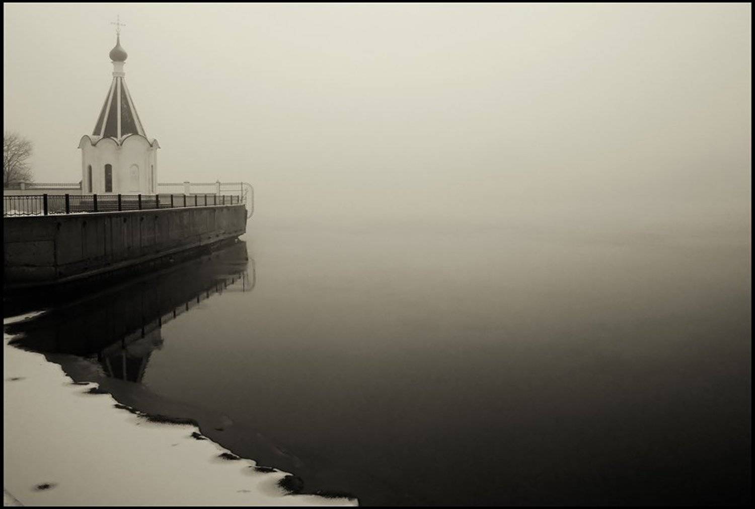 санкт-петербург, нева, зима, туман, Андрей Литов