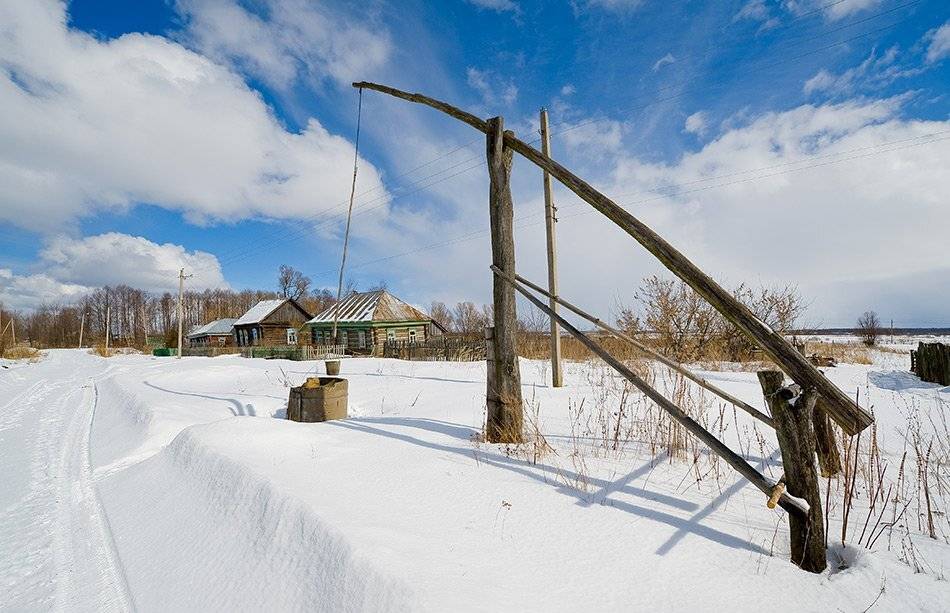 зима, деревня, снег, колодец, мороз, солнце, Partner (Андрей Алексеев)