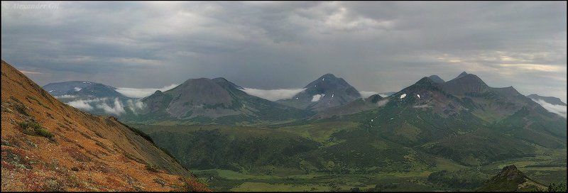 камчатка, горы, туман, mist Туманы Берингова моря фото превью