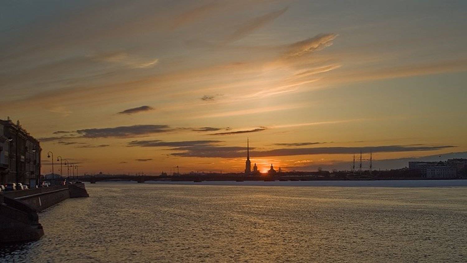 март, вечер, закат, троицкий, кировский, мост, собор, петропавловский, петропавловка, питер, санкт-петербург, река, нева, лед, крепость, набережная, Михаил Андриеску