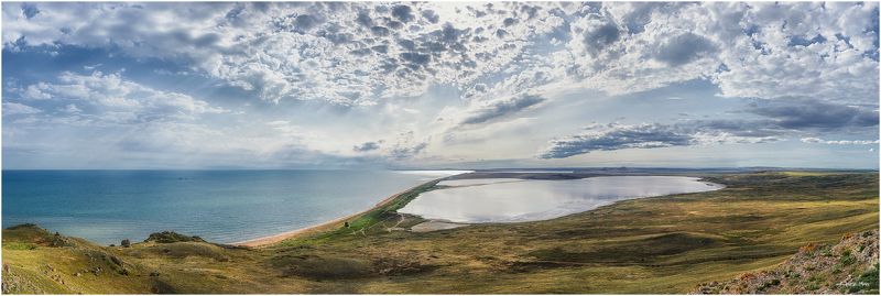 День, Закат, Крым, Небо, Облака, Озеро, Панорама, Пляж, Тучи, Черное море Опукский заповедник: История одного полу-дня (объединение в серию). фото превью