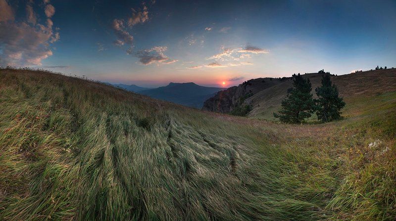 Демерджи, Закат, Закат в горах, Крым Травушка-муравушка :) фото превью