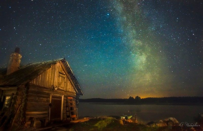 карелия_линдозеро, пейзаж, ночь Под карельскими звездами. Карелия. Линдозеро фото превью