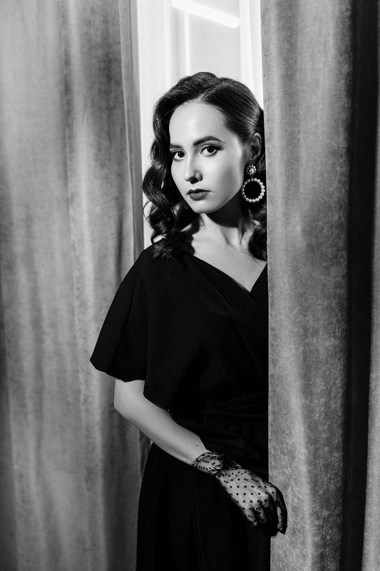 bw, retro, portrait, film Карина. Old Hollywood фото превью