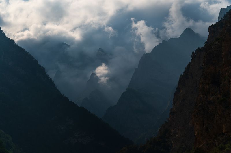 chegem, landscape, mountains, caucasus, kabardin, balkar, range, rock, valley, clouds, fog, Chegem. фото превью