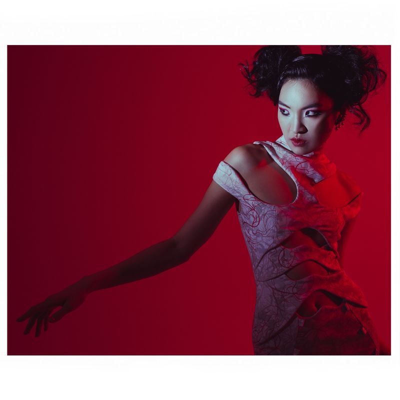 портрет, красота, женский портрет, мода, portrait, fashion, цветной свет, Yuna фото превью