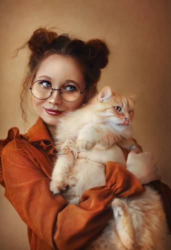 Girl with cat