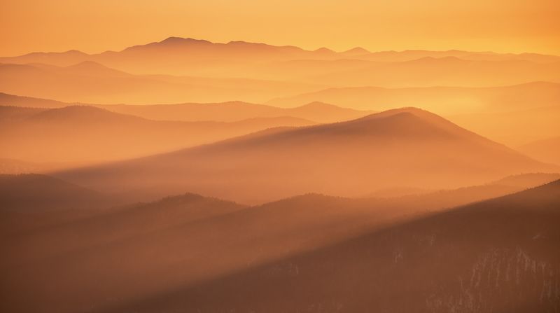 рассвет, приморье, приморский край, сихотэ-алинь Струящийся свет фото превью