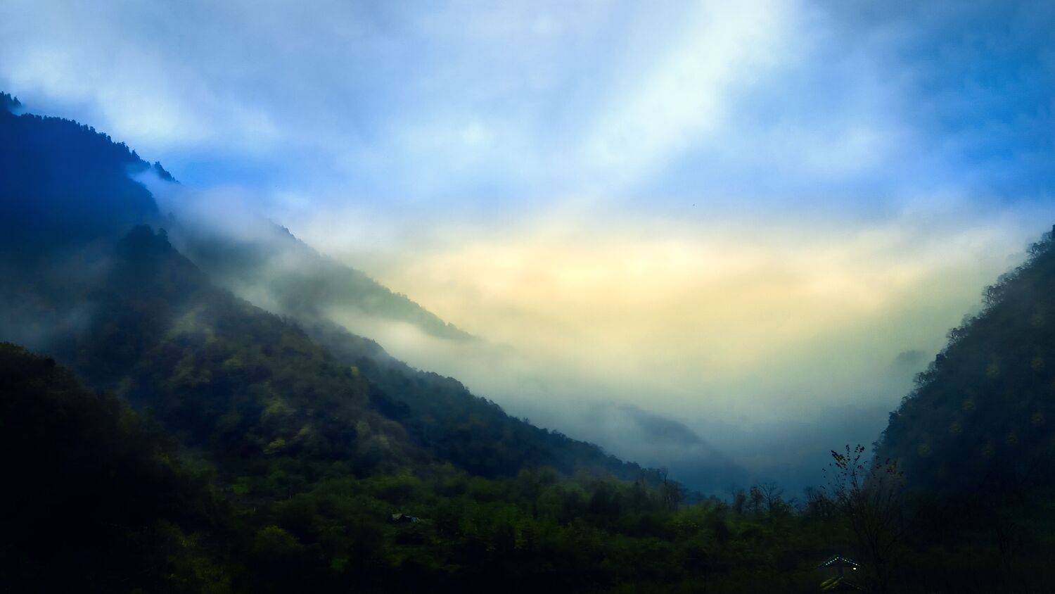晚照 云彩霞慰, 吴 微雨墨烟鸿