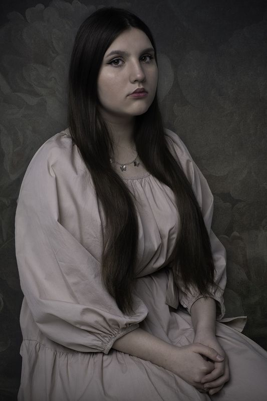 fine art, flowers, portrait, girl Мона фото превью