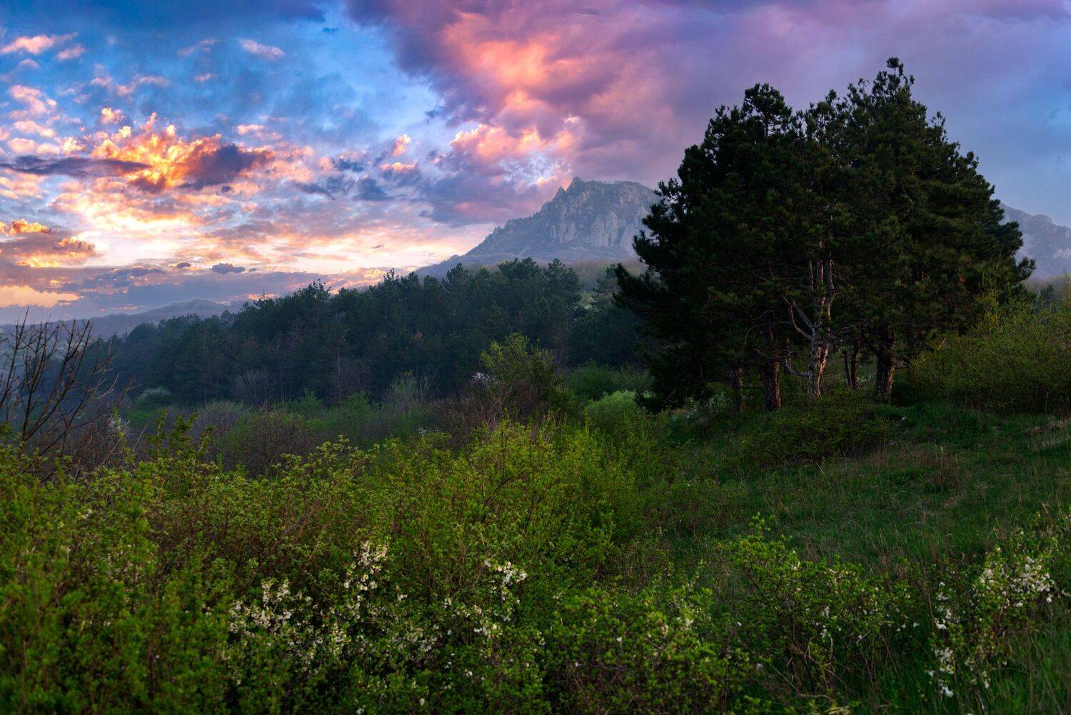 закат,апрель,кмв,пейзаж,бештау, Елена Брежицкая