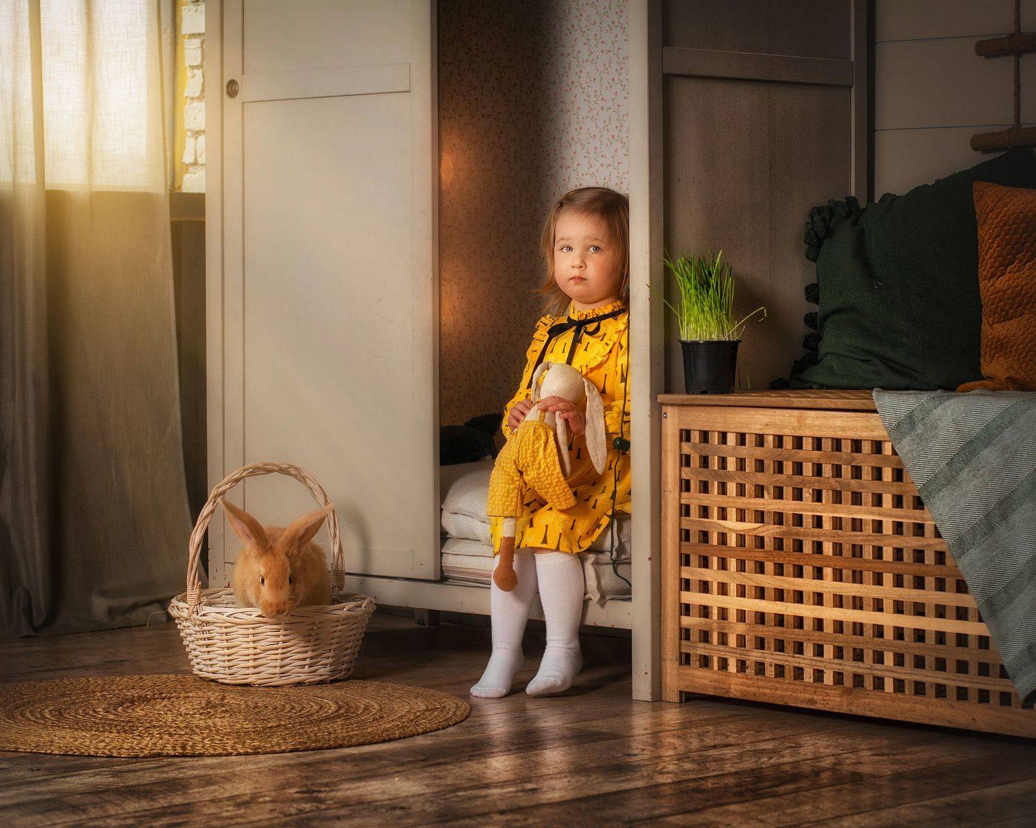 пасха кролик заяц кулич яйца дети ребенок девочка весна, Борисова Анастасия