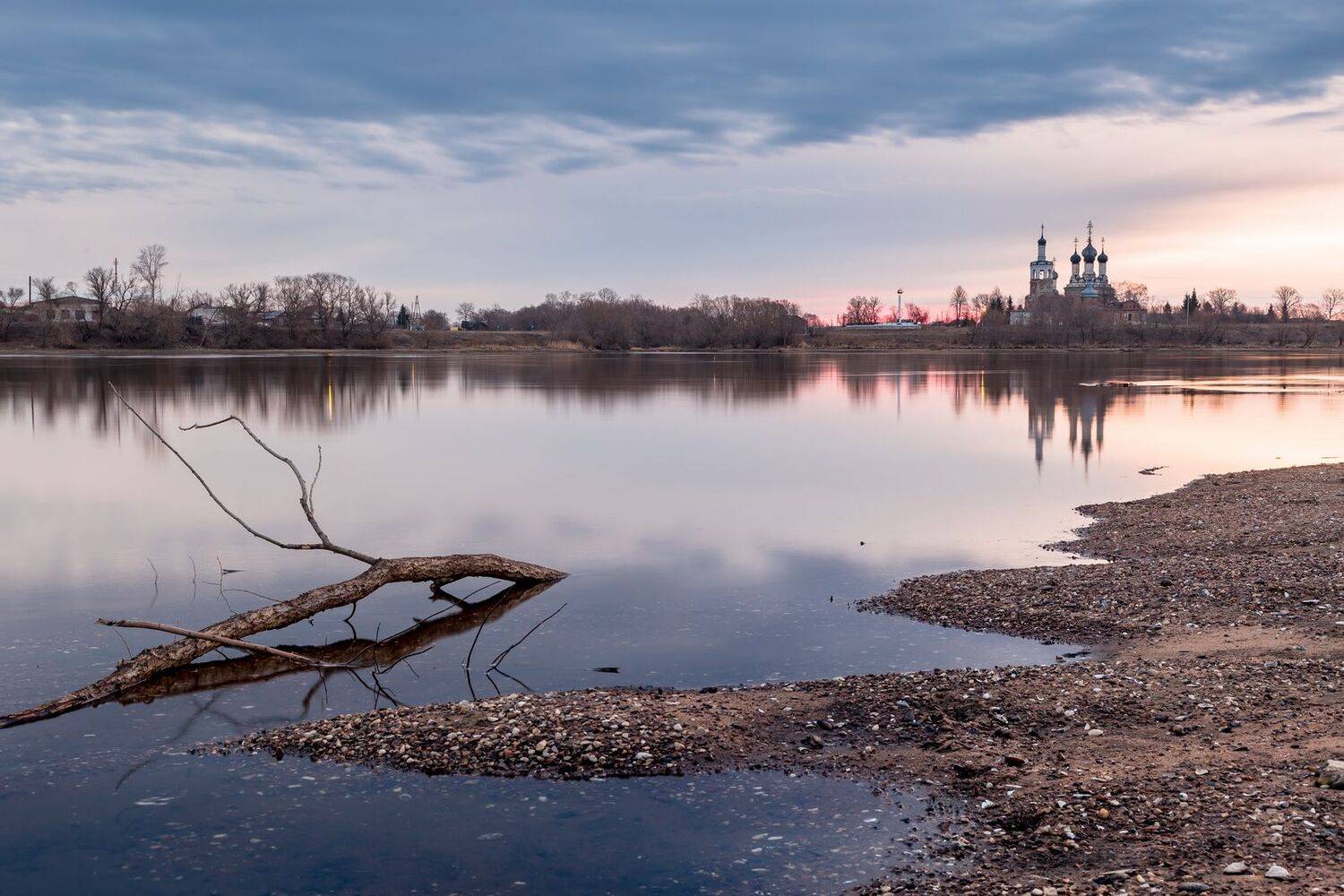река, утро, храм, вода, пейзаж , Юрий Морозов