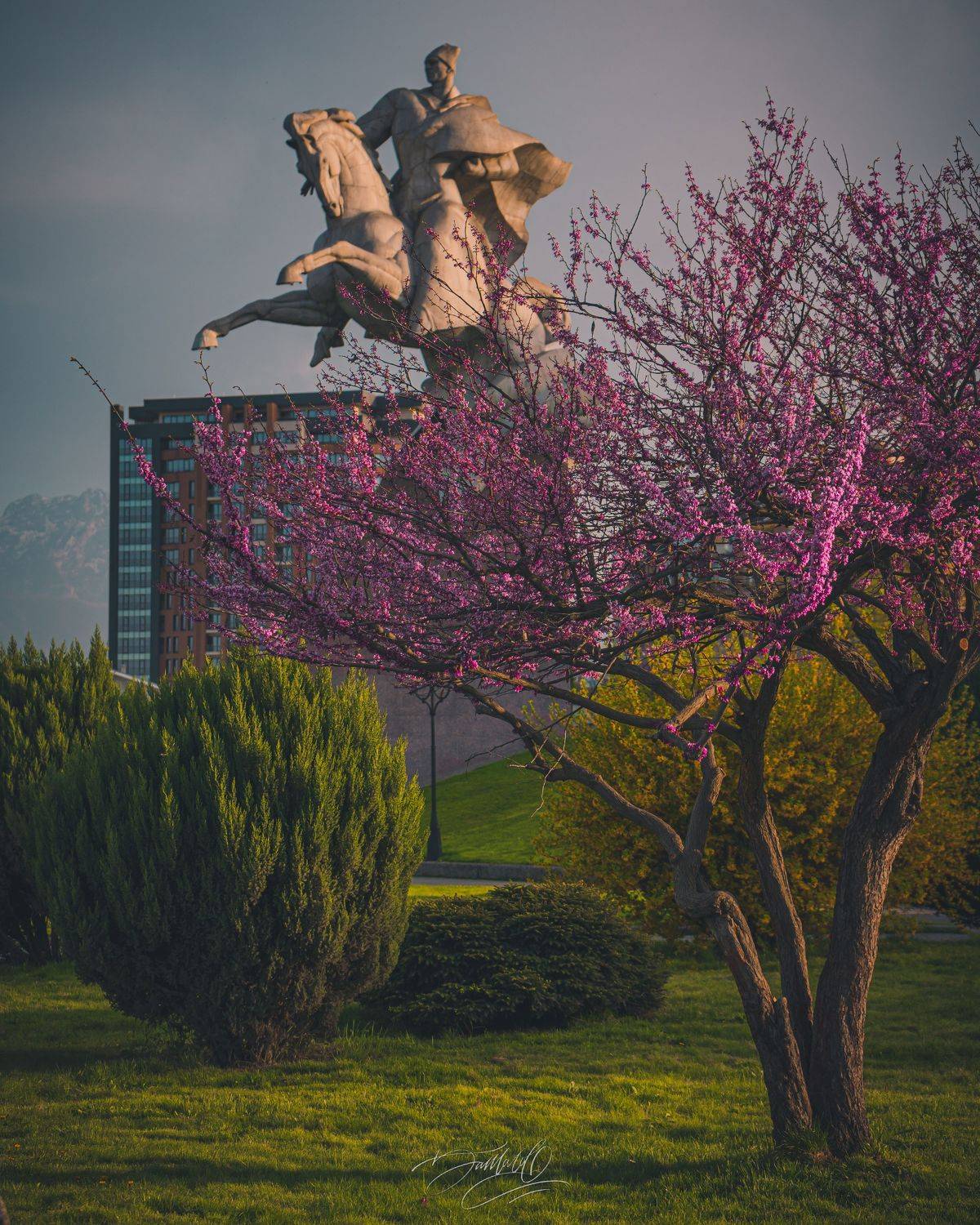 spring, mountains, ossetia, tree, sunlights, city, architecture, sony alpha, Батагов Сармат