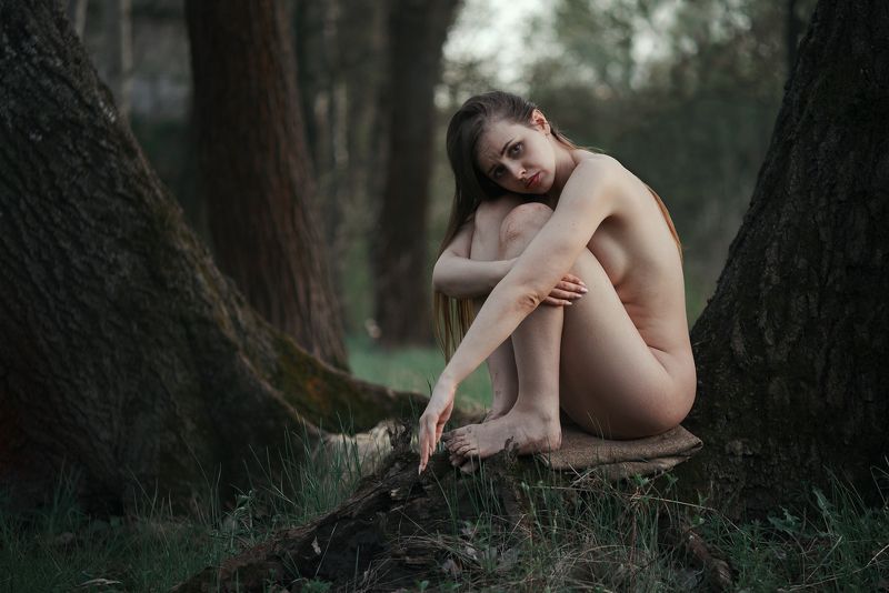 Girl, nude, в лесу, арт, ню, outdoors Безысходность фото превью