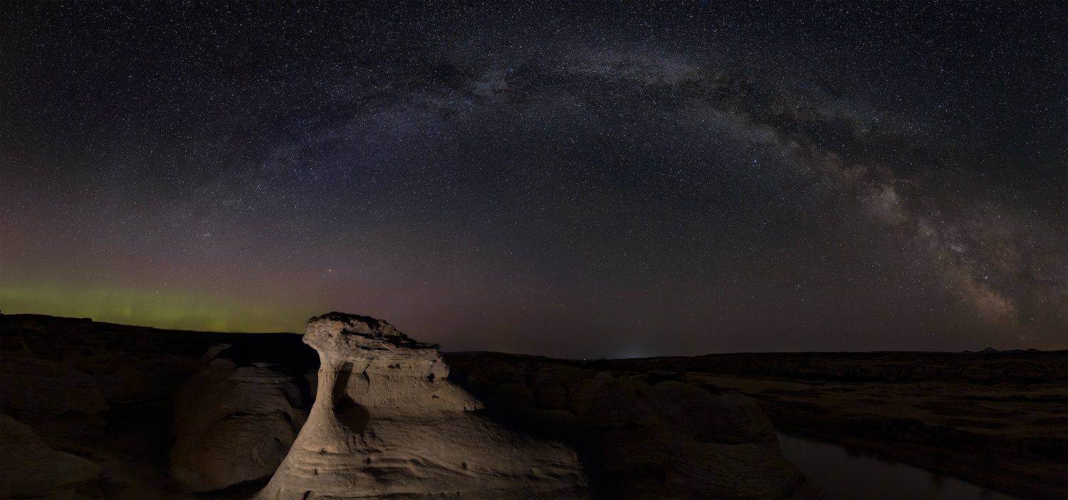 canada, aurora, milkyway, night, stars, Evgeny Chertov