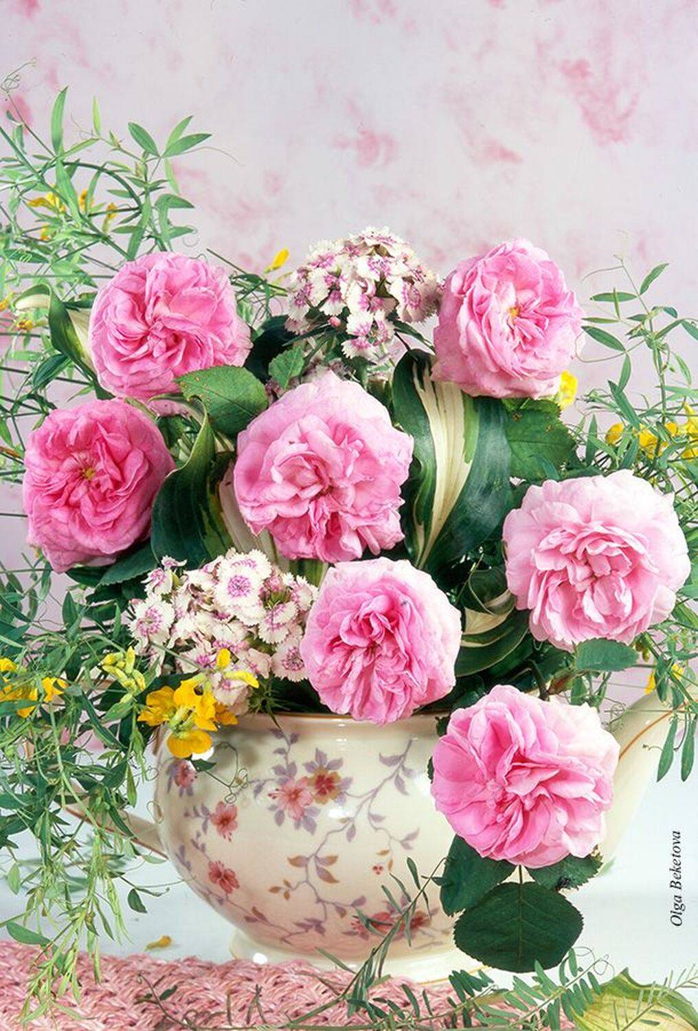 розы, букет, натюрморт, молочник, Бекетова Ольга